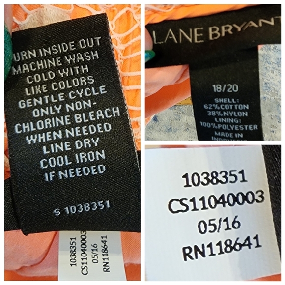 Lane Bryant Lace Mesh Cream Peach Pull On Shorts. Size 18/20. 2X - Picture 4 of 16